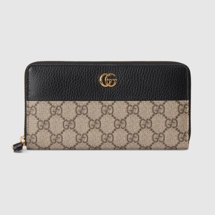 GG Marmont Bi-Color Zip Around Wallet