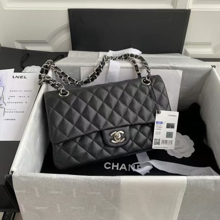 Chanel Classic 11.12 Handbag Caviar Silver Hardware